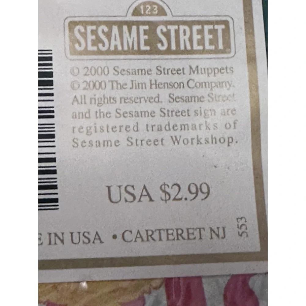 NOS 2000 Sesame Street Big Bird  Christmas Wrapping Paper 6 Sheets 30x30 Sealed
